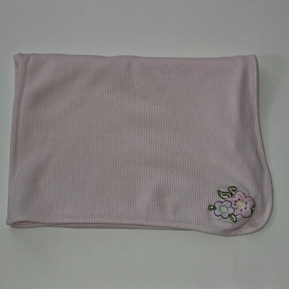 Baby Connection Flowers Pink Waffle Knit Cotton Thermal Baby Blanket 21x31 READ - Picture 2 of 10
